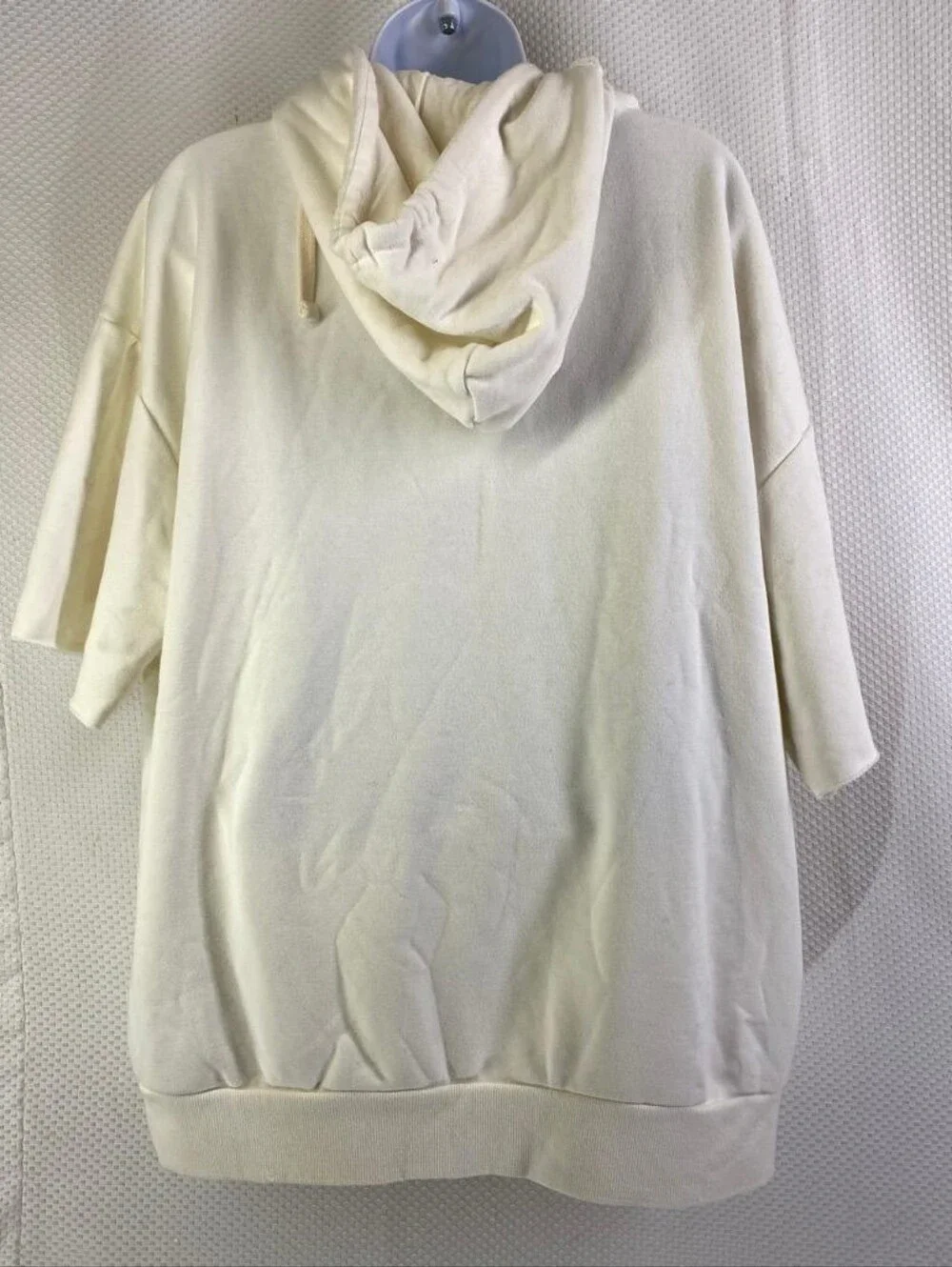 Forever 21 Cream Hoodie Sweater with Blue Graphic